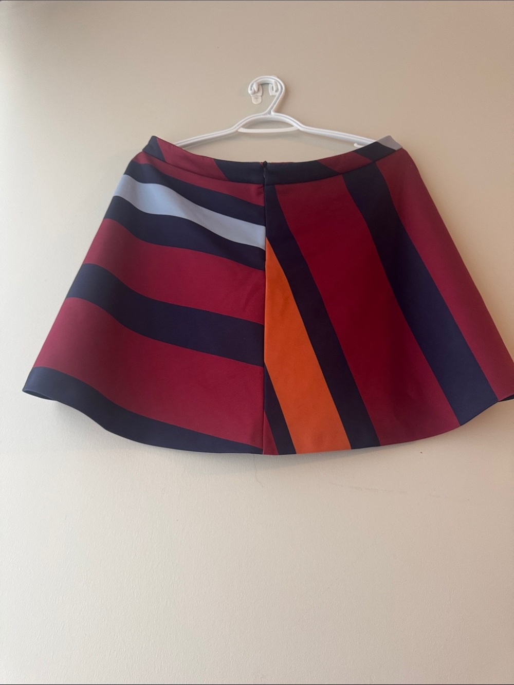Zara Burgundy, Navy & Orange Striped Circle Skirt